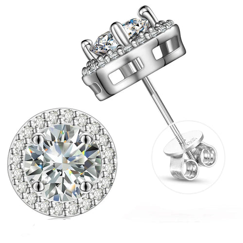 925 Sterling Silver Hypoallergenic Diamond Earring