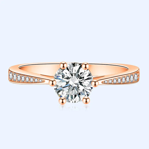 1.5CTW F Color Engagement Ring Test Positive Moissanite Band Diamond