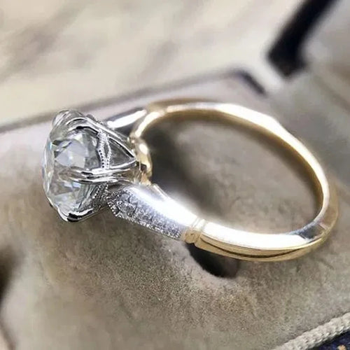 Huitan Understated Round Cubic Zirconia Rings for Women