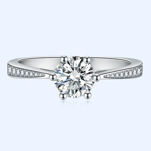 1.5CTW F Color Engagement Ring Test Positive Moissanite Band Diamond