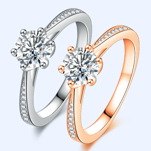 1.5CTW F Color Engagement Ring Test Positive Moissanite Band Diamond