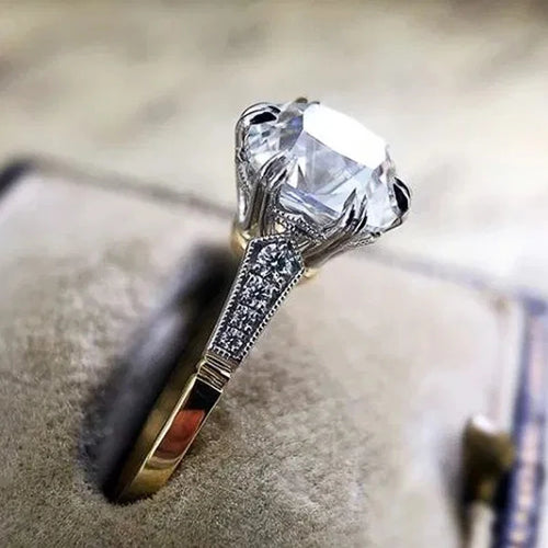Huitan Understated Round Cubic Zirconia Rings for Women