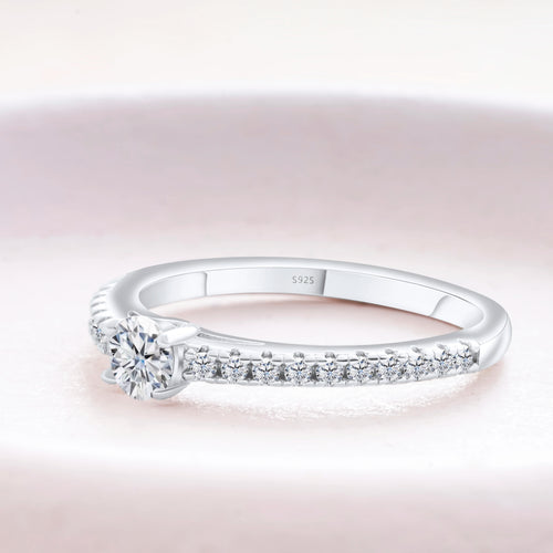 925 Sterling Silver Lab Diamond Engagement Wedding Band Fine Jewelry