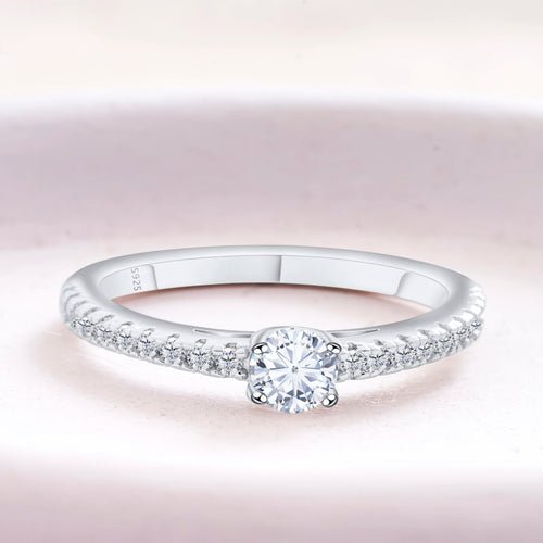 925 Sterling Silver Lab Diamond Engagement Wedding Band Fine Jewelry