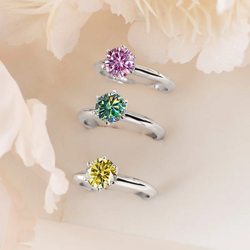 VVS1 Lab Diamond Solitaire Ring For Women Engagement Promise Wedding Band Jewelry