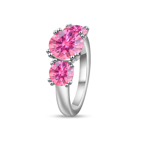5 Carat round Cut Moissanite Engagement Ring for Women