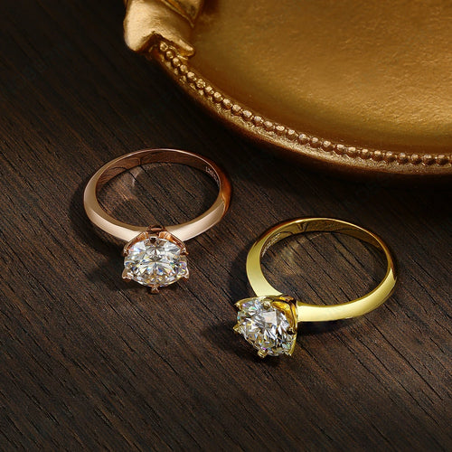 6 Prong Classic Trendy Solitaire Engagement Wedding