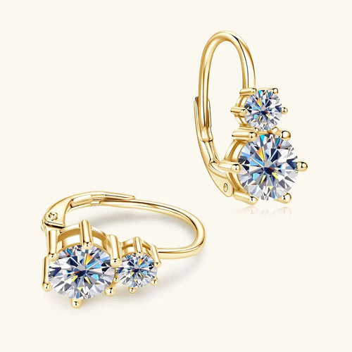 925 silver 1.3 carat*2 moissanite earrings .
