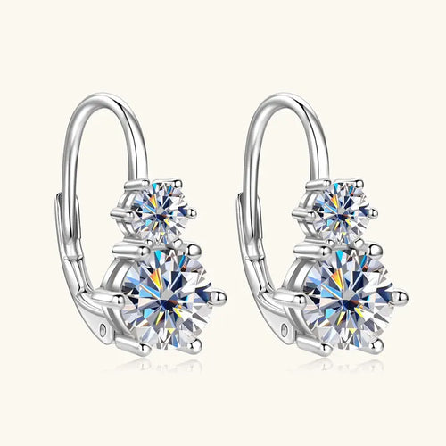 925 silver 1.3 carat*2 moissanite earrings .