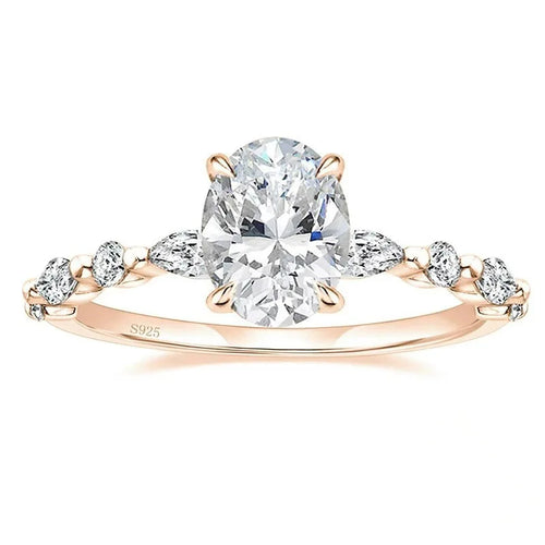 TY 3ct Oval Cut Moissanite Engagement Rings for Women