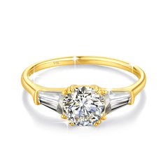 14k Gold AU585 Ring Engagement Moissanite Diamond 1ct 2ct 3ct Round cut
