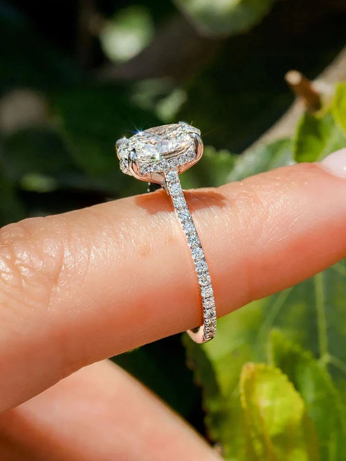 1ct Real Oval Moissanite Diamond Ring for Women
