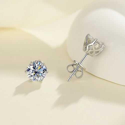 0.5-2CT 100% 925 Silver Moissanite Earrings for Women