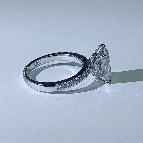 3ct D Color Radiant Cut Moissanite Engagement Ring for Women