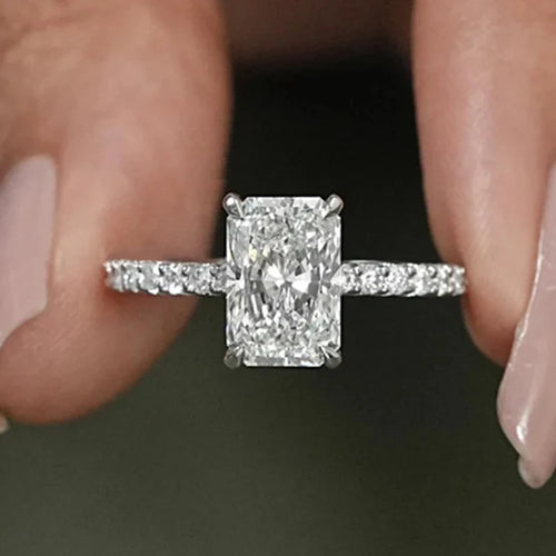 1-4CT Radiant Cut Moissanite Engagement Ring For Women