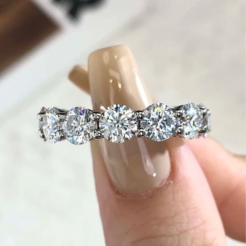 2ct-7ct D Color Moissanite Diamond Rings for Women Fine Jewely
