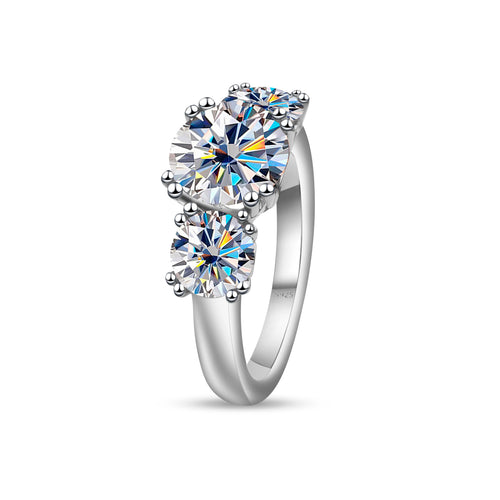 5 Carat round Cut Moissanite Engagement Ring for Women