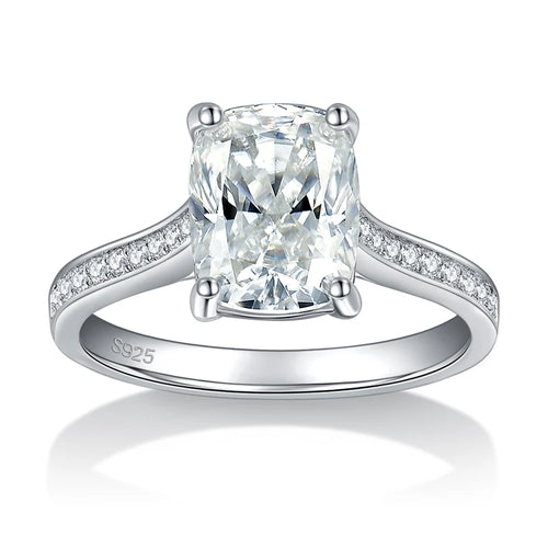 3ct Cushion Cut 925 Sterling Silver Diamond Rings
