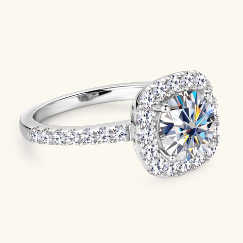 8MM Brilliant Diamond Wedding Finger Rings Silver Band Plated 18K Gold