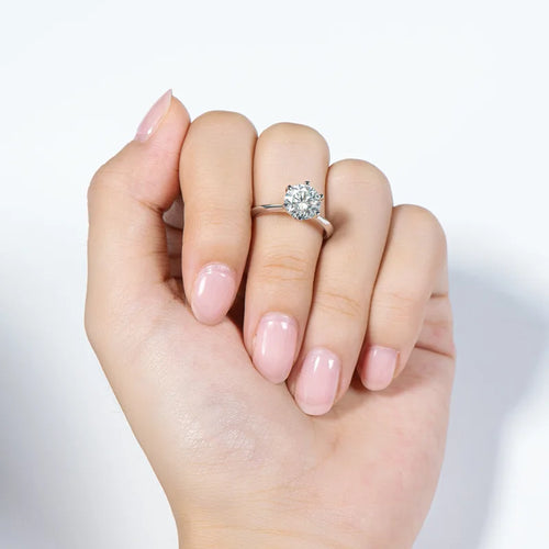 1-10ct GRA Certified Moissanite Ring VVS1 Solitaire Ring For Women