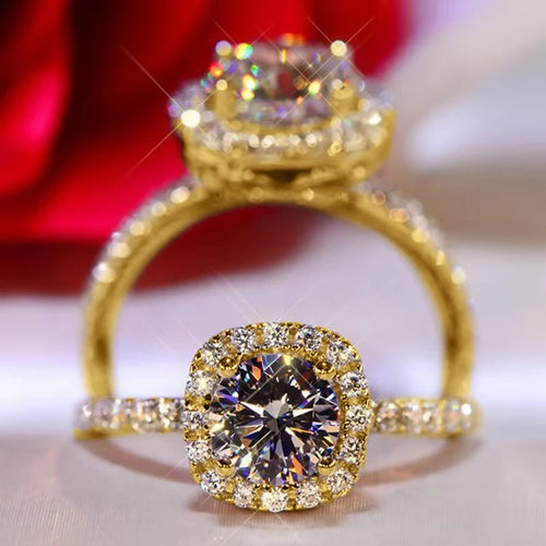 2CT D Color Moissanite Ring s925 Sterling Silver Brilliant Diamond Emerald