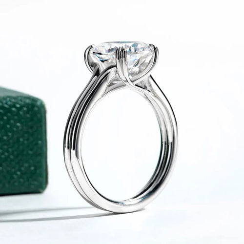 4.0ct Cushion Cut Moissanite Engagement Rings For Women