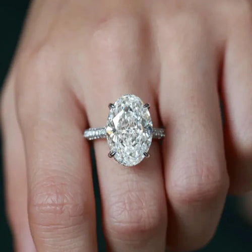 8CT Oval Cut All Moissanite Ring for Women