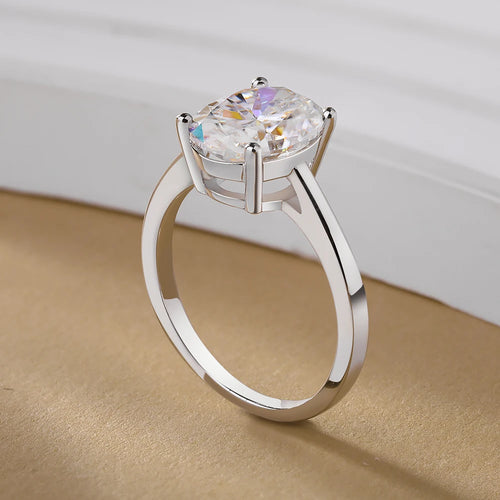 1-4CT Oval Cut Moissanite Rings for Women Sparkling Diamond