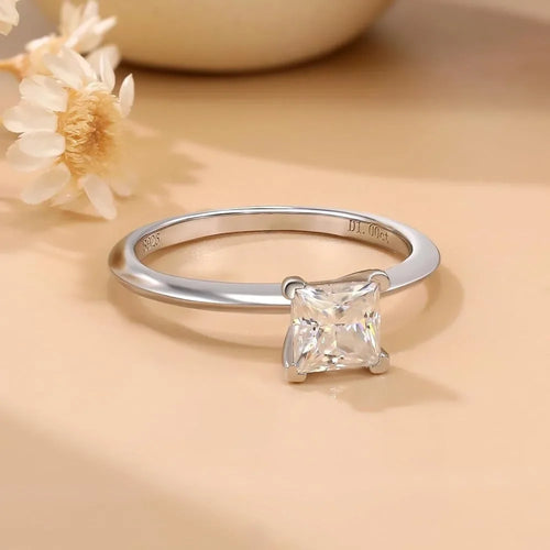 Princess Cut Moissanite Engagement Ring for Women