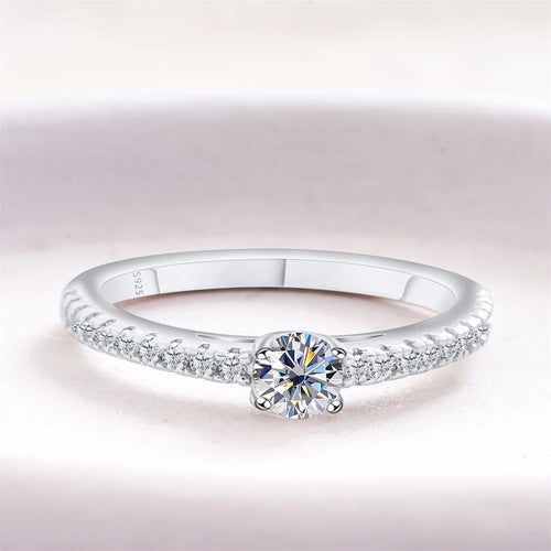 925 Sterling Silver Lab Diamond Engagement Wedding Band Fine Jewelry
