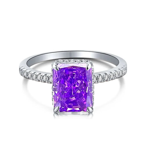 Radiant Cut Moissanite Diamond Ring 100% Real 925 sterling Silver Engagement Wedding .