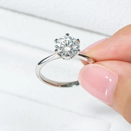 1-10ct GRA Certified Moissanite Ring VVS1 Solitaire Ring For Women
