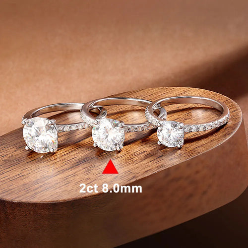3ct Round Moissanite Ring 18K White Gold Plated