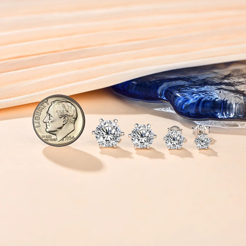 2.0 Carat Moissanite Gemstone Stud Earrings for Women