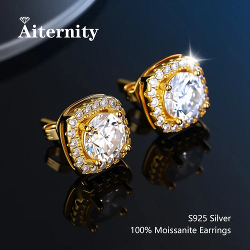 2.0CT Real S925 Sterling Silver Moissanite Earrings For Women