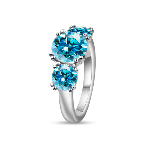 5 Carat round Cut Moissanite Engagement Ring for Women