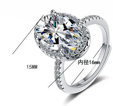 Oval Cut Full Simulated Moissanite Engagement Ring for Women