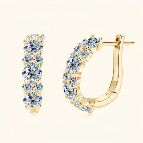 2.76Cttw Moissanite Lab Diamond Hoops Earrings