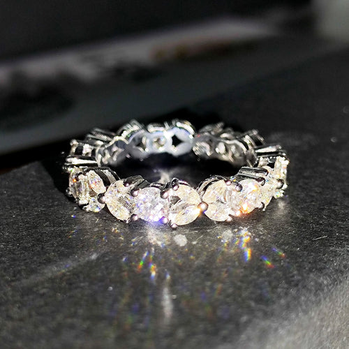 2.5CT Moissanite Diamond Ring for Women Wedding Engagement Band Fine Jewelry
