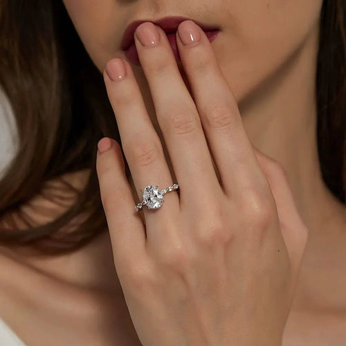 2ct Oval Cut Moissanite Engagement Rings for Women