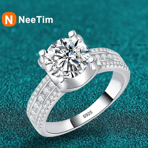 3ct 5ct D VVS1 Moissanite Round Wedding Ring For Women