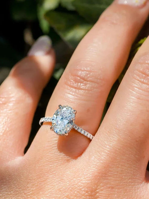 1ct Real Oval Moissanite Diamond Ring for Women