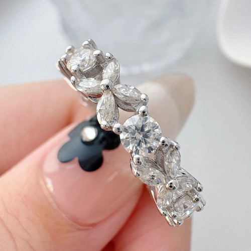 2.5CT Moissanite Diamond Ring for Women Wedding Engagement Band Fine Jewelry