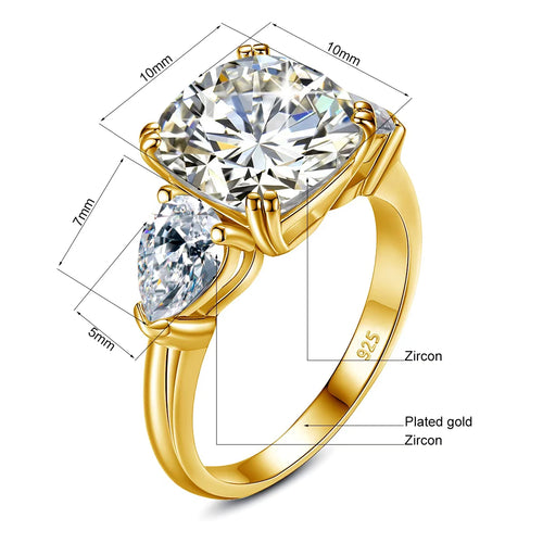 5ct Cushion Cut 3 Stone Moissanite Ring