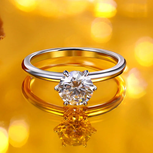 1CT Moissanite Solitaire Ring 925 Sterling Silver Lab Diamond Engagement Rings