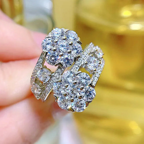 Real 925 sterling silver Party Wedding band Rings for Women Promise Engagement Jewelry Radiant cut