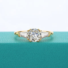 14k Gold AU585 Ring Engagement Moissanite Diamond 1ct 2ct 3ct Round cut