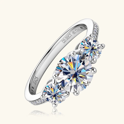 3.0CT D Color Moissanite Rings Women Jewelry Certified Round cut
