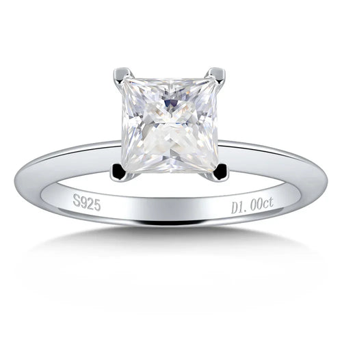 Princess Cut Moissanite Engagement Ring for Women