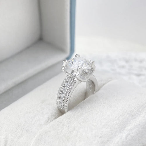 3ct 5ct D VVS1 Moissanite Round Wedding Ring For Women